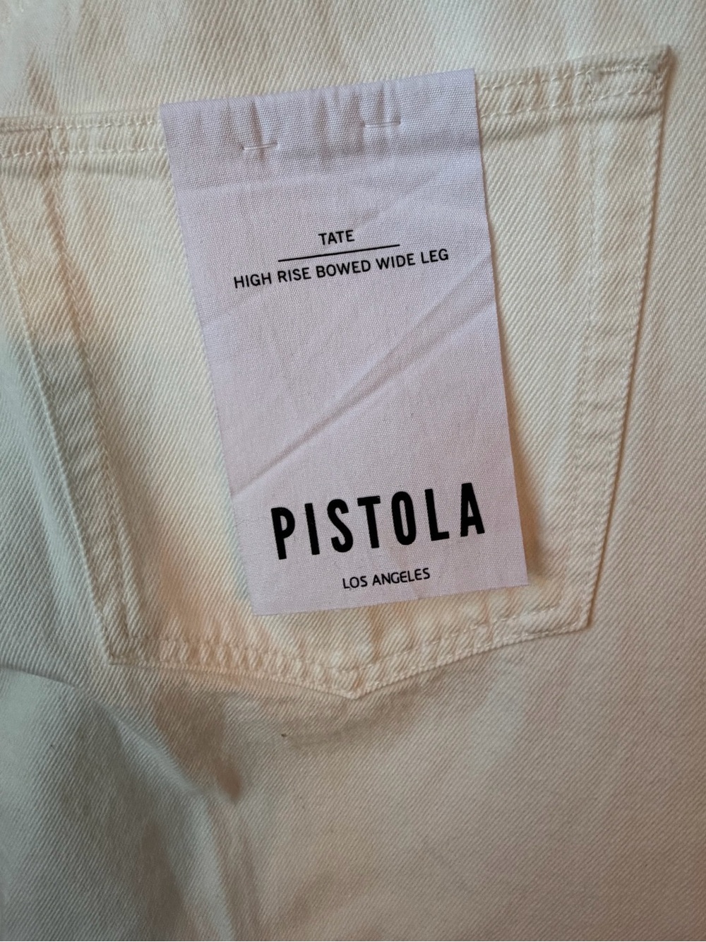 185~ Pistola Tate Wide-Leg White Jeans with Button Fly NWT - Picture 12 of 13